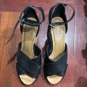 Aerosoles Women's Black Sandals, 9.5m